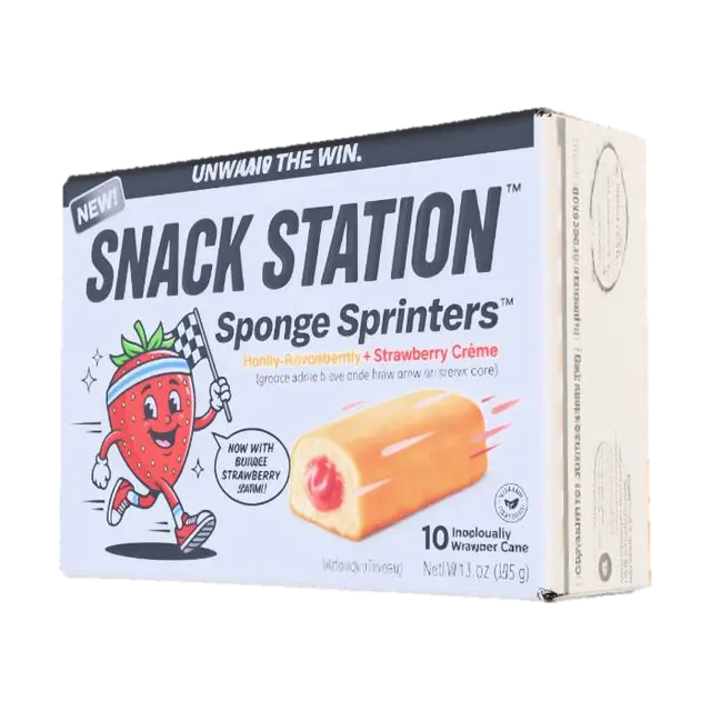 Snack Station Sponge Sprinters Snack Cakes - Desserts 3D model, vytvořený pomocí AI