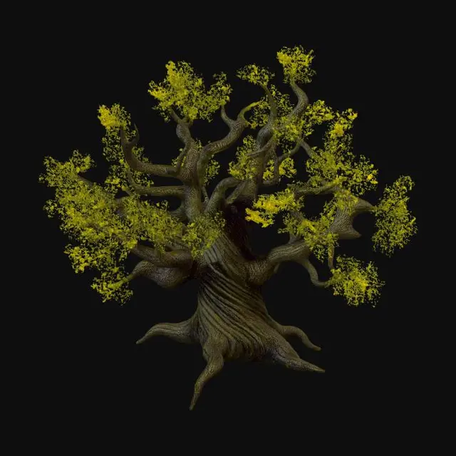 3D model for Gnarled Autumn Tree