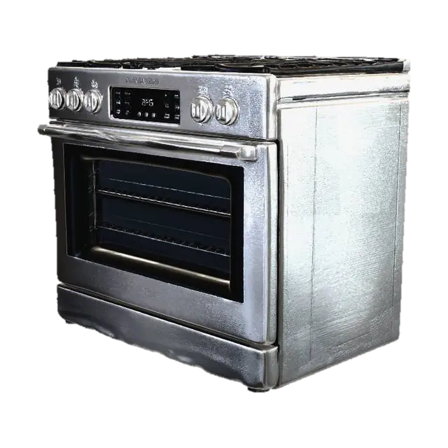 Modèle 3D Modern stainless steel gas range, généré par IA