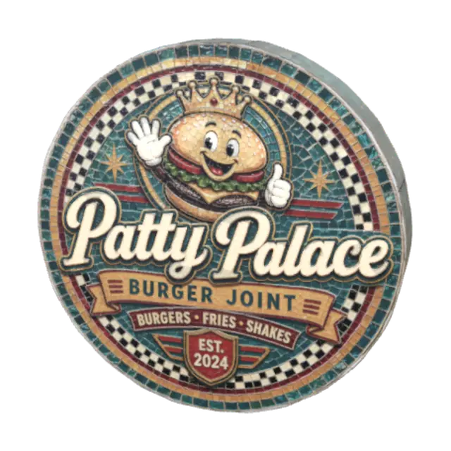 Patty Palace Mosaic Floor Tile Centerpiece - Pattypalace 3D model, vytvořený pomocí AI