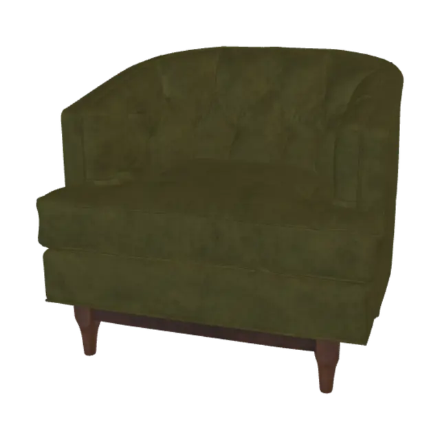 3D model for Emerald Velvet Tufted Armchair