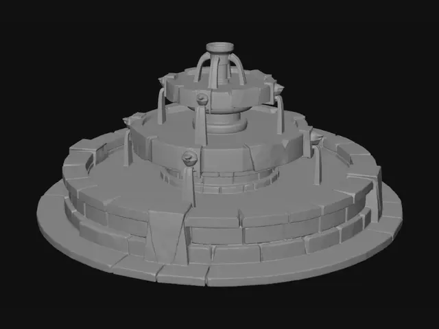 3D model for Three-Tier Stone Fountain