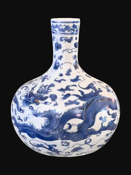 3D model for Dragon Motif Ming Vase #PBR#