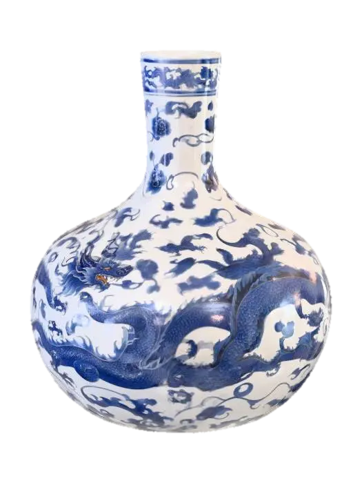 3D model for Dragon Motif Ming Vase #PBR#