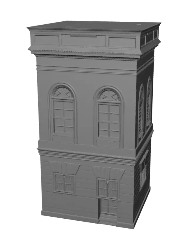 3D model for Pink Facade with Arched Windows