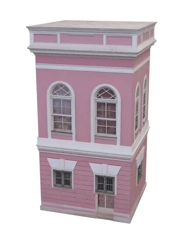 3D model for Pink Facade with Arched Windows