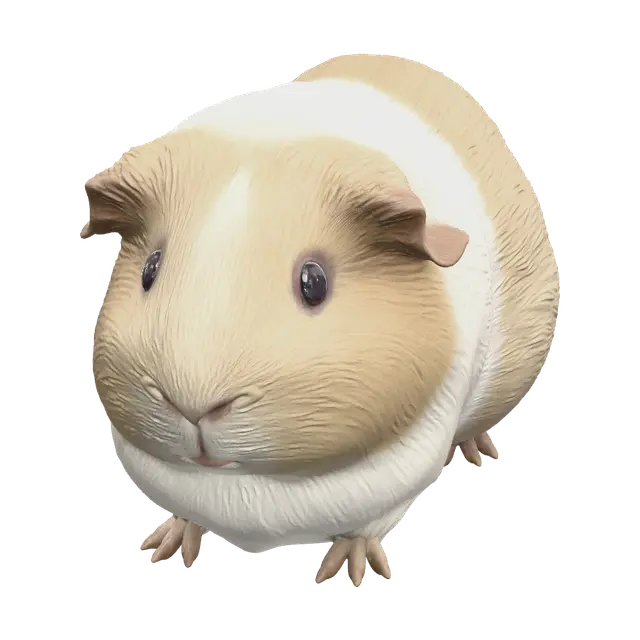 Realistic Guinea Pig 3D model, vytvořený pomocí AI
