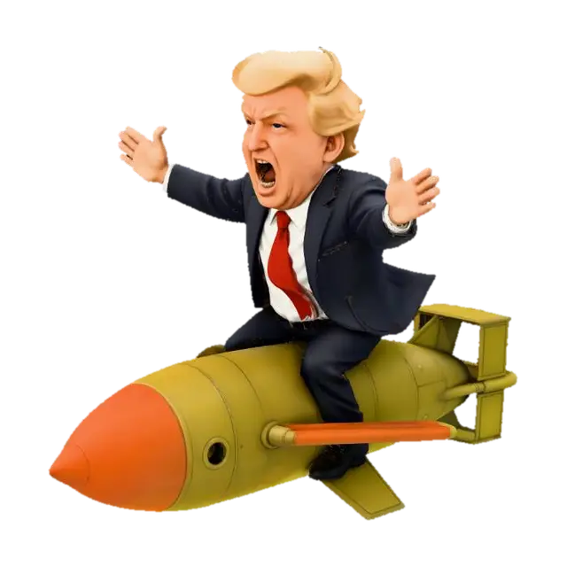 Rocket Ride - Trump 3D model, vytvořený pomocí AI