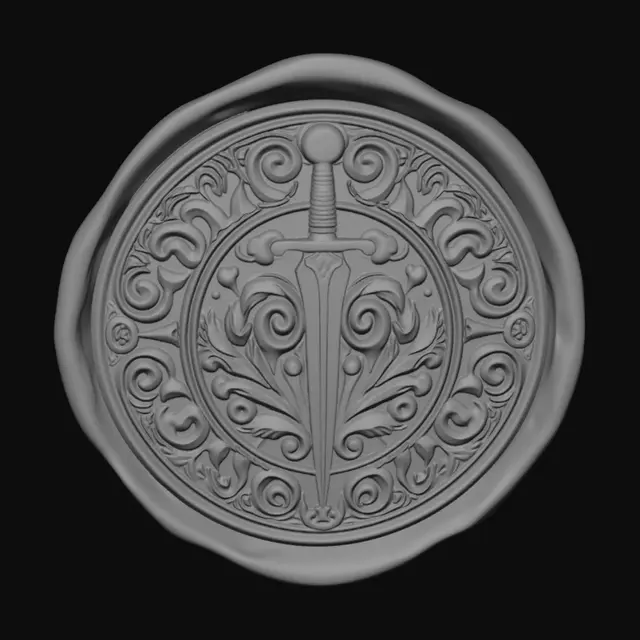 3D model for A wax seal for Gilraen. A Dunedain chieftain. There is no tree, and it's clear that it's her sigil