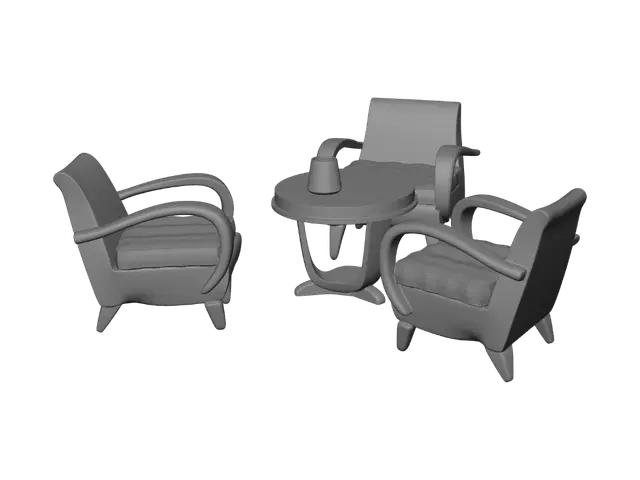 3D model for Patio Set for Three