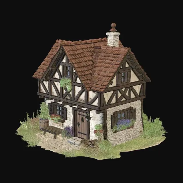3D model for The Timbered Cottage
