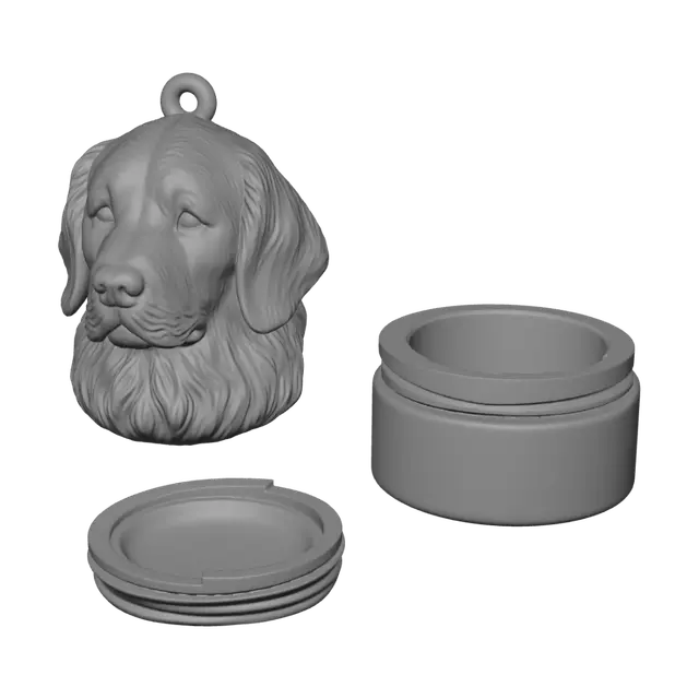 3D model for Dog Head Pendant and Capsule Set