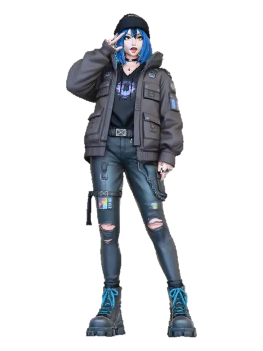 Blue Urban Style - Graphics 3D model, vytvořený pomocí AI