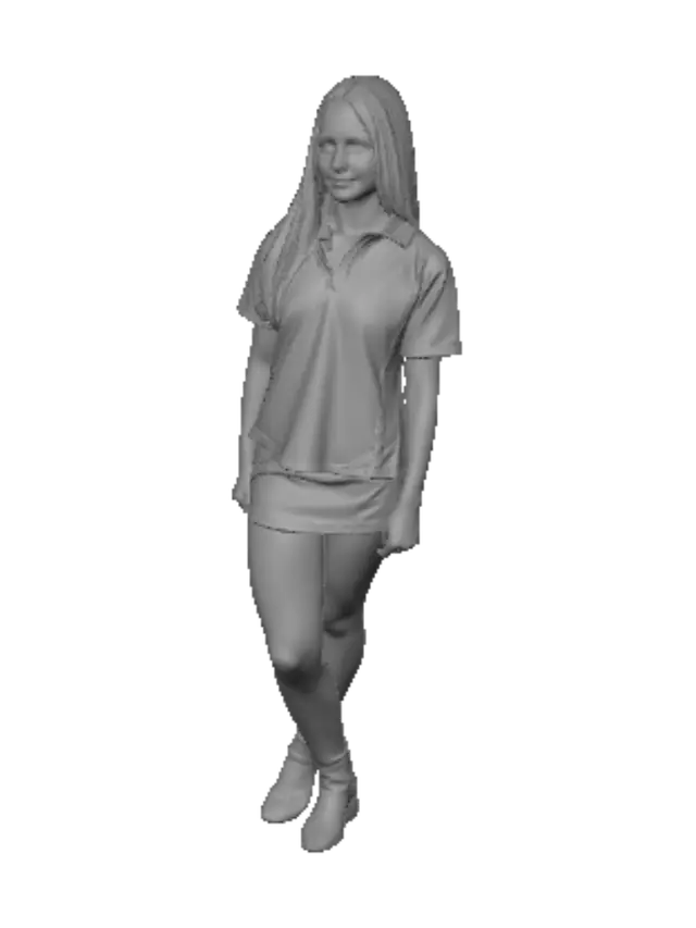 3D model for Blonde Student in a White Polo Uniform