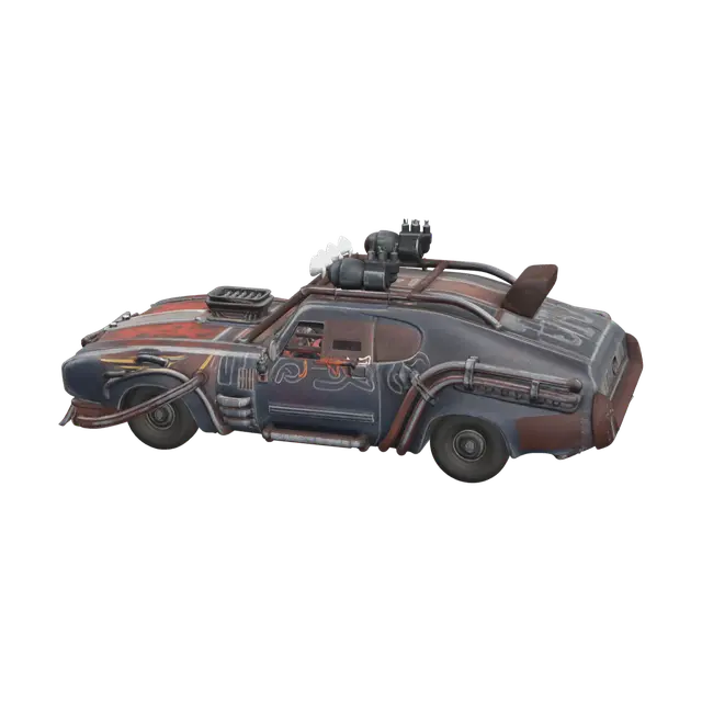 Modern Rusty Car 3D model, vytvořený pomocí AI