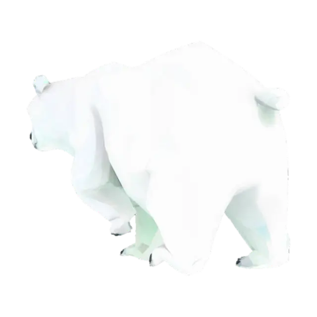 low poly polar bear 3D model, vytvořený pomocí AI