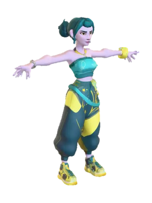 Gamer Character Style - Kpop 3D model, vytvořený pomocí AI