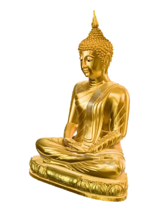 Golden Buddha in Meditation 3D model, vytvořený pomocí AI