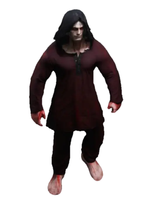 Height & Build: 6 feet tall, muscular build. Face & Eyes: No one can see his face,… - Villen 3D model, vytvořený pomocí AI