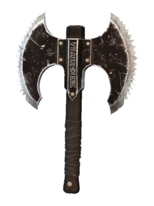 Runic Double-Headed Battle Axe - Axes 3D model, vytvořený pomocí AI
