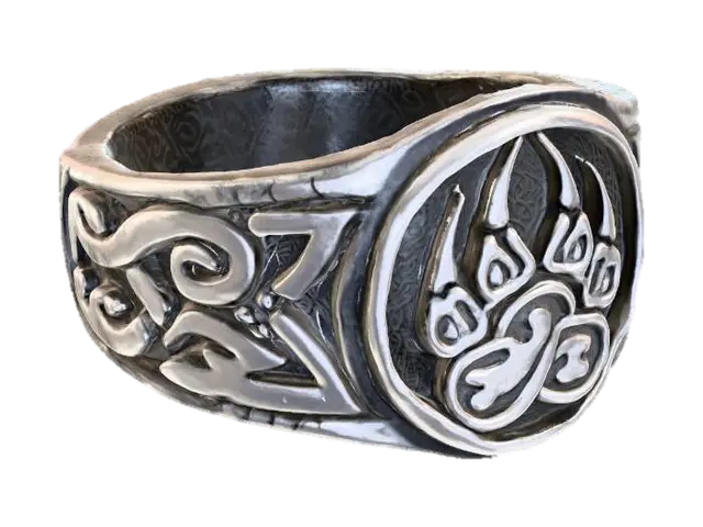 Bear Claw Celtic Ring - Artisan 3D model, vytvořený pomocí AI