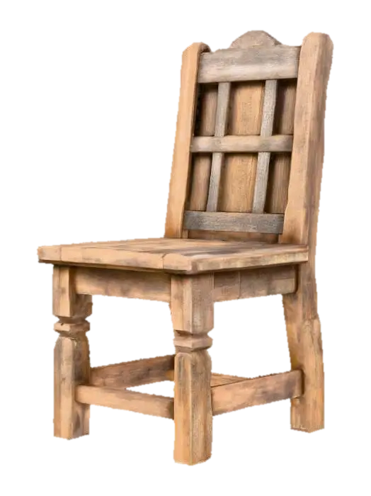 Rustic Oak Chair - Country 3D model, vytvořený pomocí AI