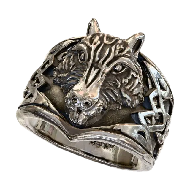 Wolf Emblem Ring - Scandinavian 3D model, vytvořený pomocí AI