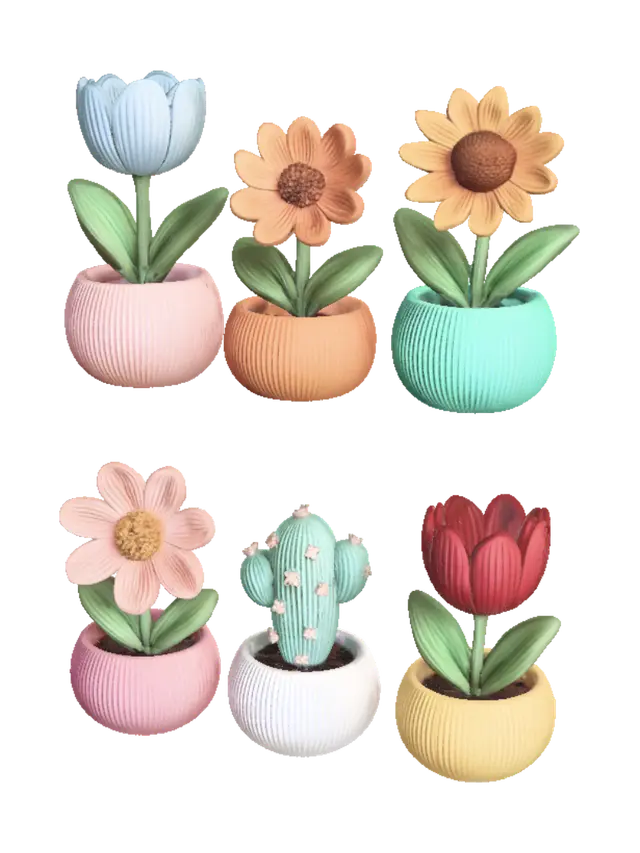 Floral print - Macro 3D model, vytvořený pomocí AI