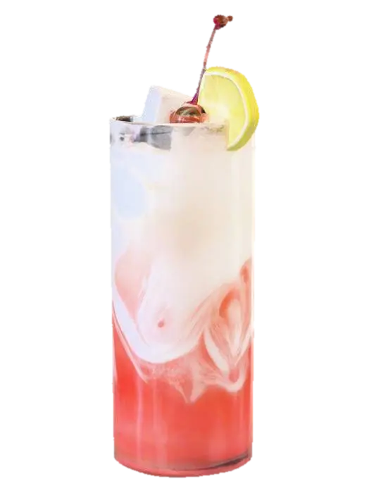 an elaborate cocktail with (swirling) white juices mixed in. - Refreshing 3D model, vytvořený pomocí AI