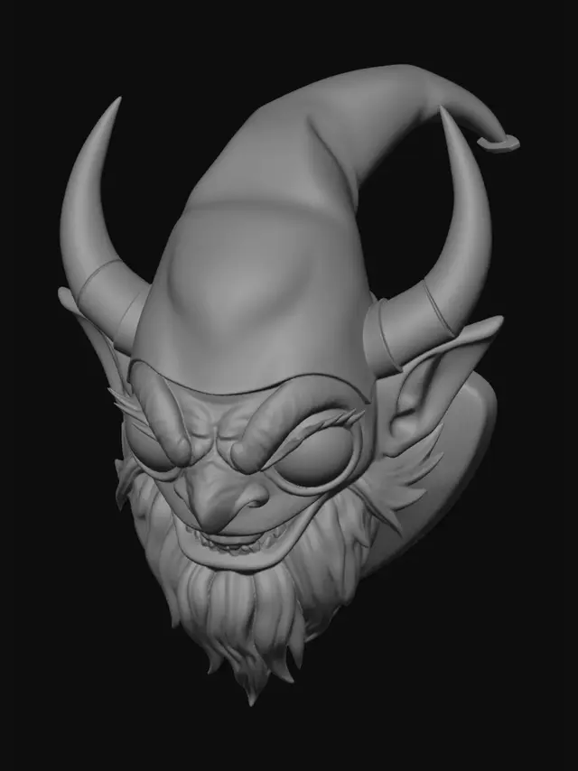 3D model for evil gnome head mount
