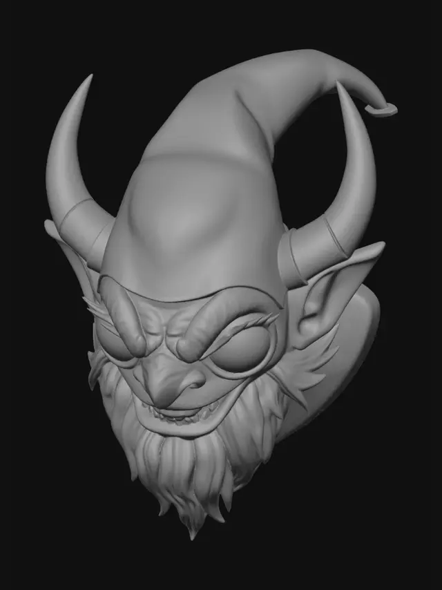 3D model for evil gnome head mount
