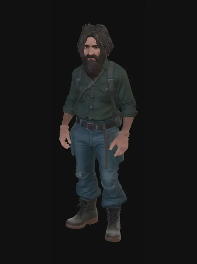 3D model for A rugged man thats been lost in the backrooms for some time