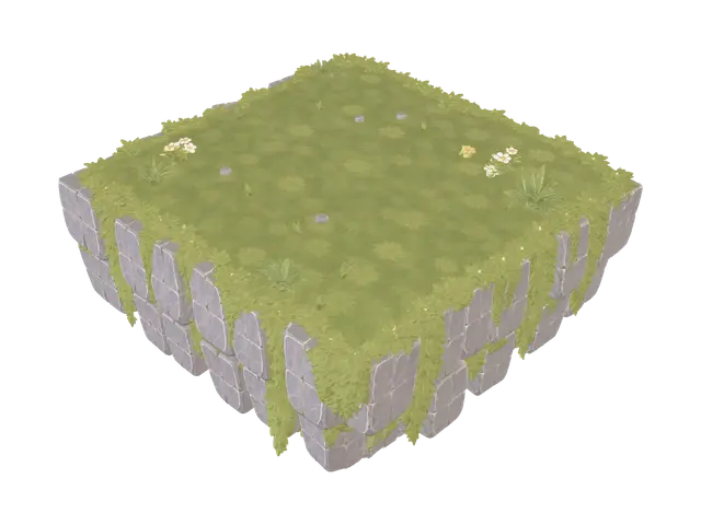 Floating Meadow Cube - Blocky 3D model, vytvořený pomocí AI