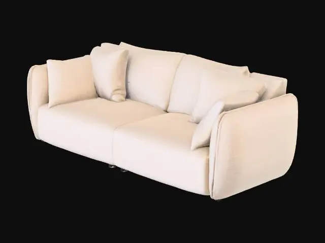 3D model for Comfort Haven in parchment beige textured fabric