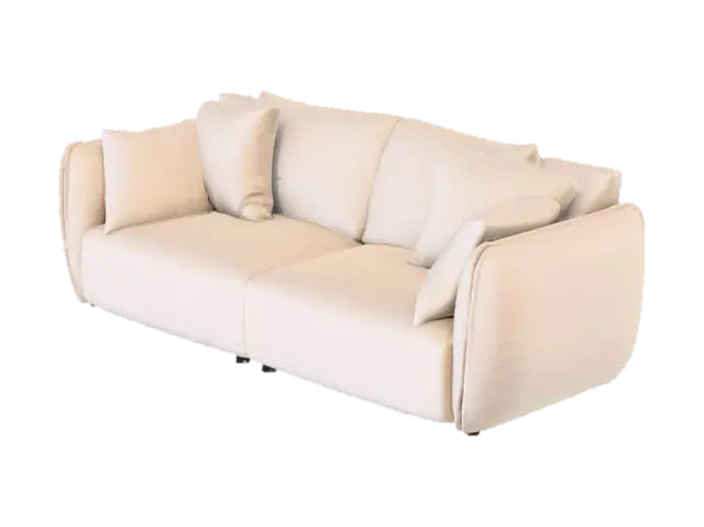 3D model for Comfort Haven in parchment beige textured fabric