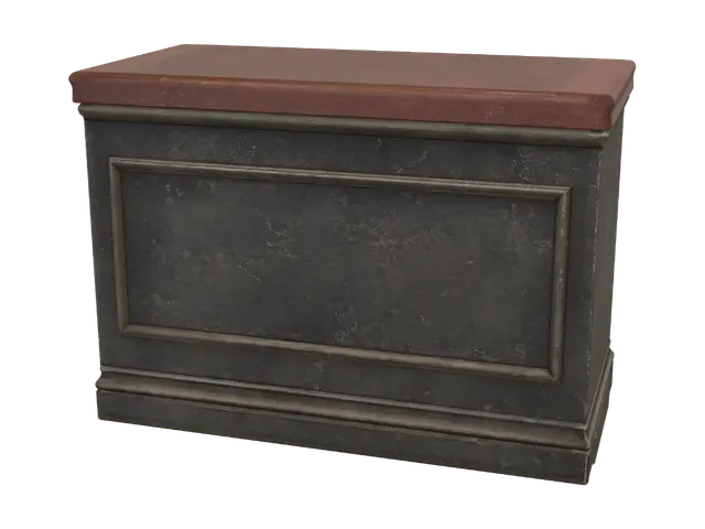 Antique stone pedestal with wooden cap 3D model, vytvořený pomocí AI