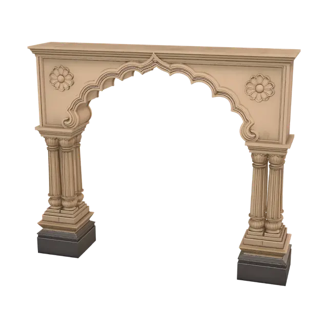 3D model for Ornate Stone Archway with Twin Columns