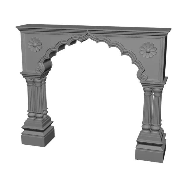 3D model for Ornate Stone Archway with Twin Columns