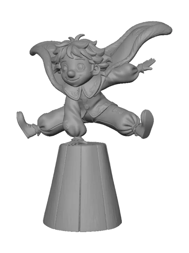 3D model for A studio ghibli style acrobatic clown from a travelling circus.
