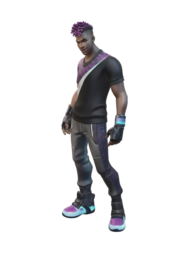 Fade Fortnite - Battlepass 3D model, vytvořený pomocí AI