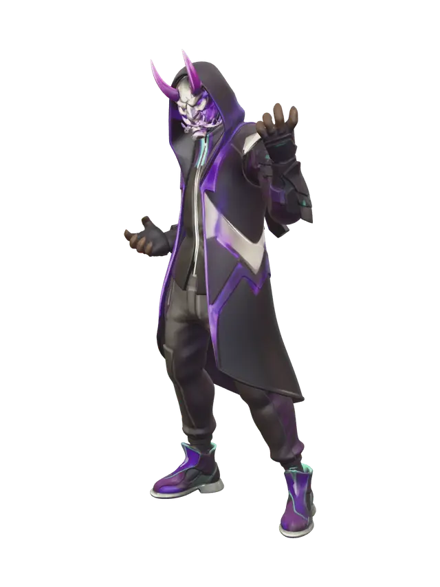 Ornate Fade Fortnite 3D model, vytvořený pomocí AI
