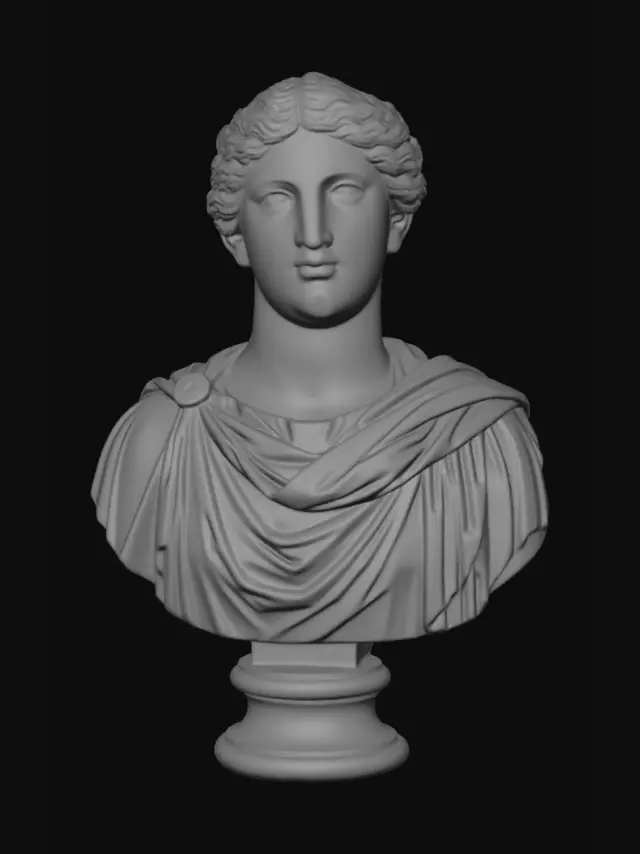 3D model for Marble Bust of a Classical Roman