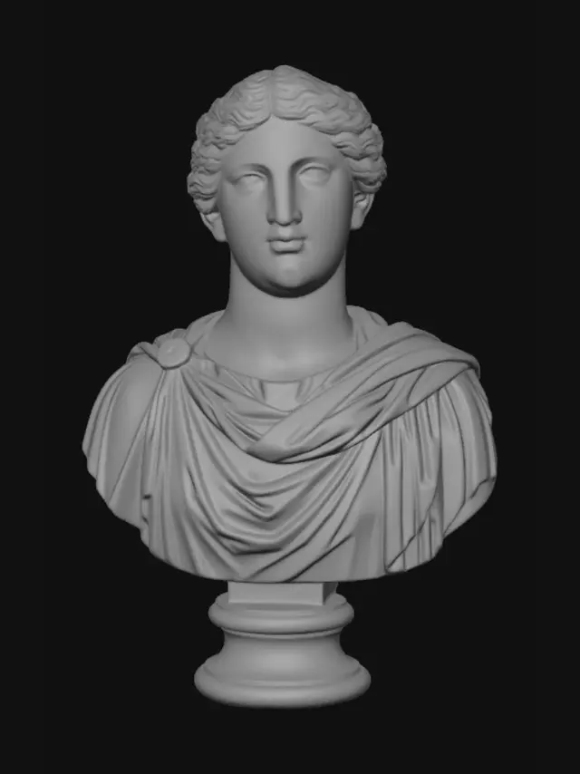 3D model for Marble Bust of a Classical Roman