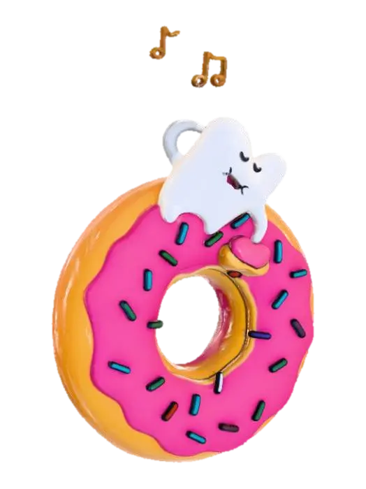 Tooth and Donut Melody 3D model, vytvořený pomocí AI