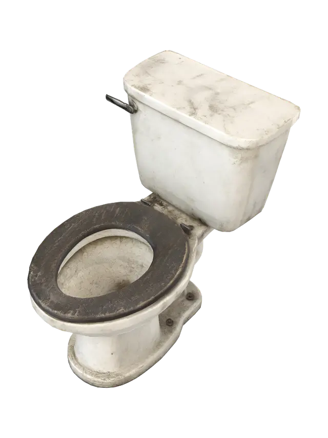 Dirty Old Toilet 3D model, vytvořený pomocí AI