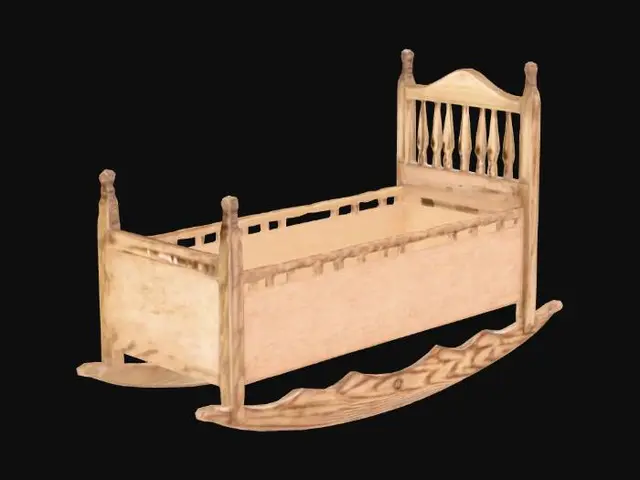 3D model for Rustic Rocking Cradle