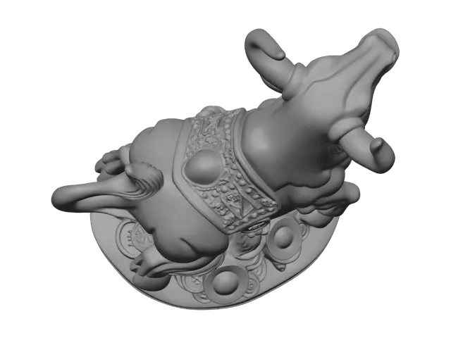 3D model for Wooden Foo Dog on a Coin-Decorated Base