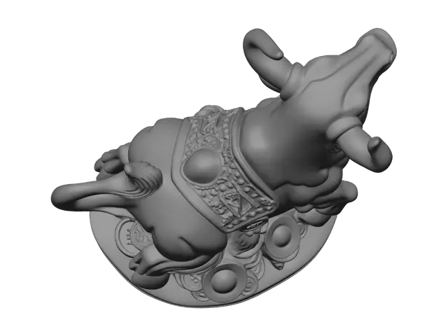 3D model for Wooden Foo Dog on a Coin-Decorated Base