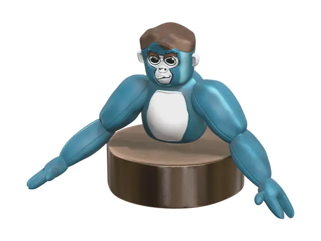 Realistic Gtag Monkey - Facial 3D model, vytvořený pomocí AI