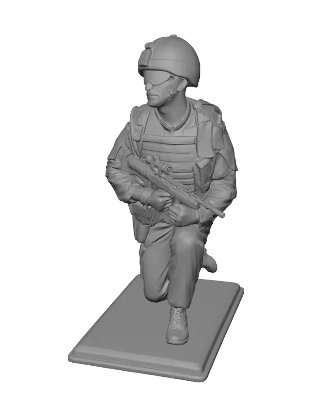 3D model for Kneeling Soldier with Rifle